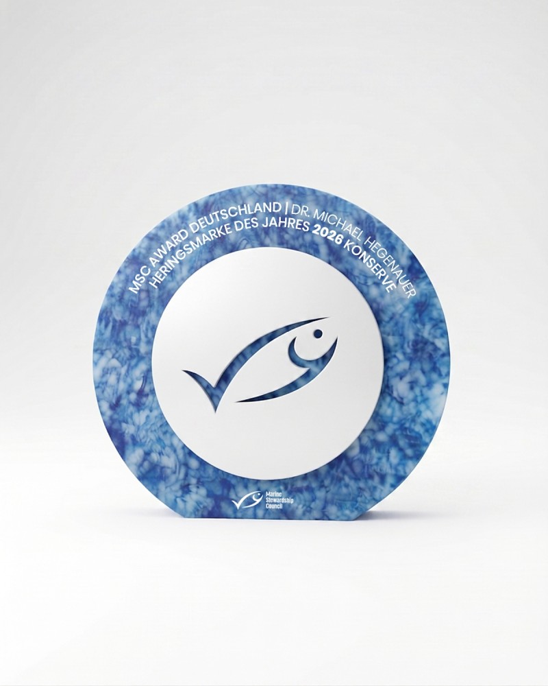 Maßgeschneiderte Trophäe für die MSC Awards von Sustain Awards, Seitenansicht 2